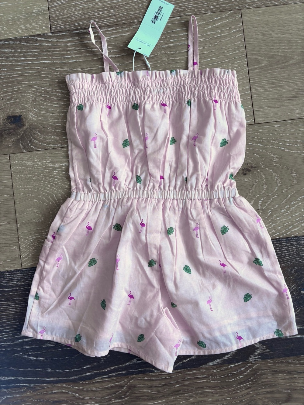 NWT Janie and Jack Pink Flamingo Romper 18-24M Tropical